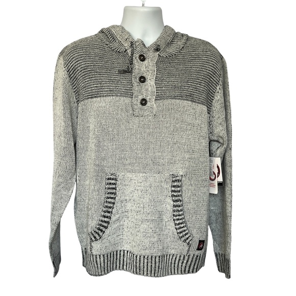 NEW Canada Weathergear Sweater Authentic Heritage Sportswear 3 Button Front Hood - Picture 1 of 8